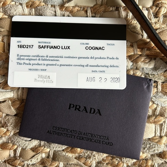 prada "embleme flap" small saffiano COGNAC purse BRAND NEWWW - Picture 4 of 17